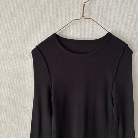 OUVERT スーピマ カシミヤテレコ サイドシームレス クルーネックプルオーバー