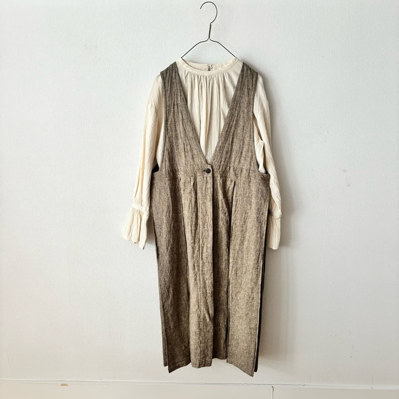 miho umezawa TRIPLE WASHED LINEN tuck jilet dre