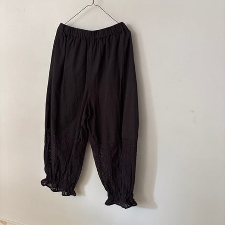 qiri   lasew gather pants・チャコール