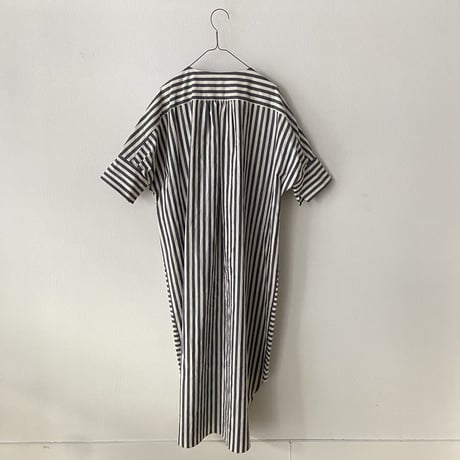 somewearclothing  コットンリネンストライプ シャツワンピース