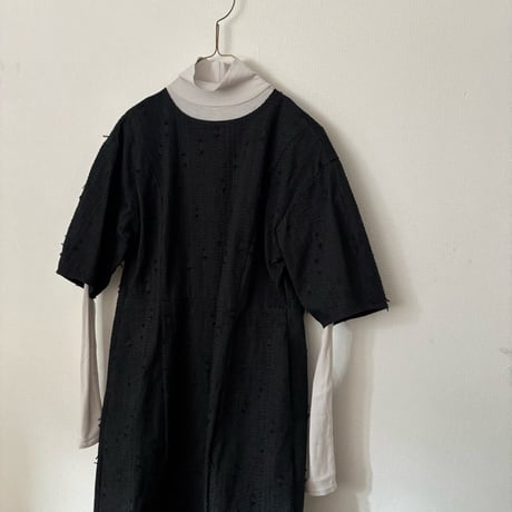 qiri   sashiko  jacquard cocoon dress