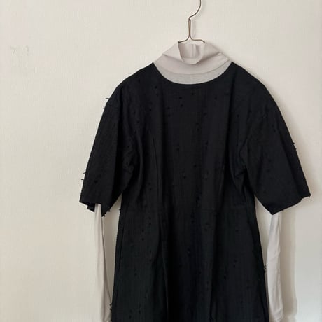 qiri   sashiko  jacquard cocoon dress
