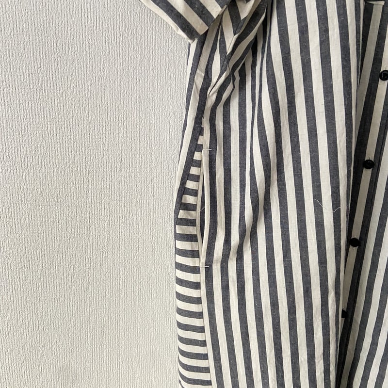 somewearclothing コットンリネンストライプ シャツワンピース somewearclothing コットンリネンストライプ シャツワンピース