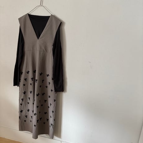 qiri 金木犀 embroidery ジャンパースカート
