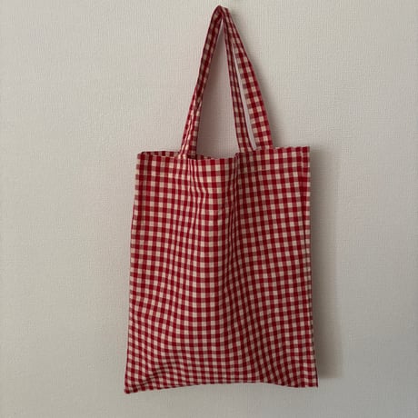 オールドマンズテーラー GINGHAM CHECK TOTE BAG・Red