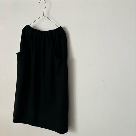 atelier naruse ウールポンチョ ギャザースカート　black