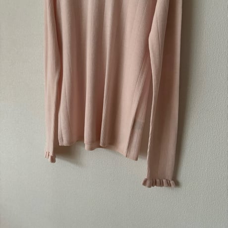 Hands of creation EXTRA FINE MERINO ランダムリブ フリルカラープルオーバー