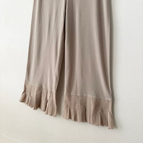 OUVERT   80/2 GV天竺/コットンチュール タックフリルパンツ