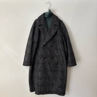 UNIVERSAL TISSU ウールグレンチェック オーバー ピーコート