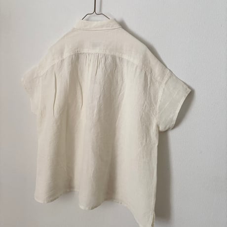 OUVERT Fanage Linen フレンチスリーブ　シャツブラウス