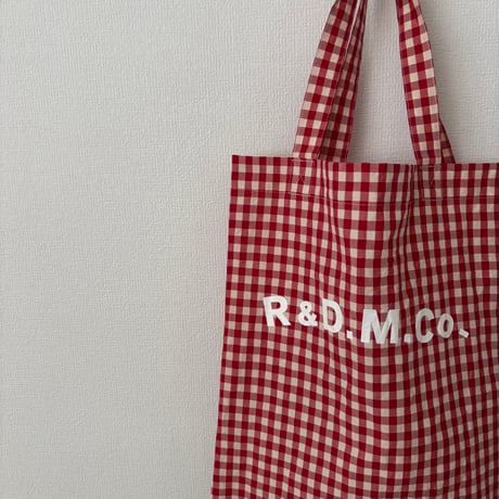 オールドマンズテーラー GINGHAM CHECK TOTE BAG・Red