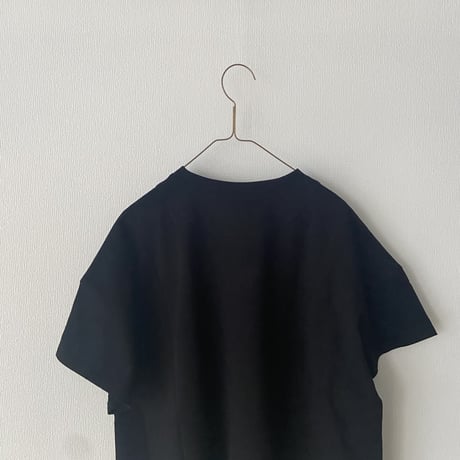 pot and tea フレア半袖Tシャツ ・ブラック