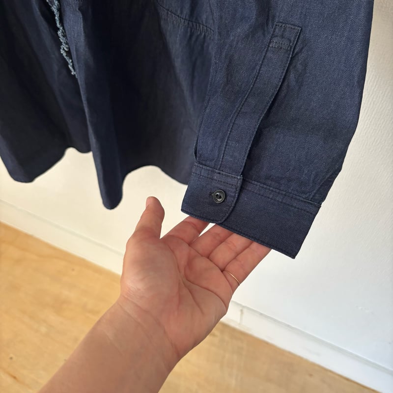 buoy buoy デニムブルー 大きな襟 ブラウス buoy buoy デニム