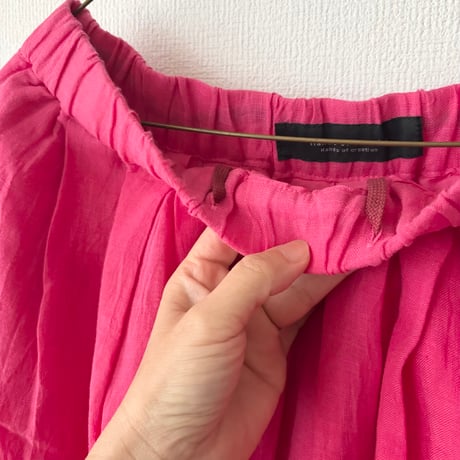 Hands of creation 60/-Linen 解撚ワッシャークロス ランダムタックイージースカート