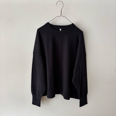 Hints On Moment Everything コットンカシミヤ クルーネックプルオーバー・ブルーブラック