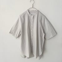 Hands of creation  強撚コットン 桐七炊き バンドカラー半袖シャツ