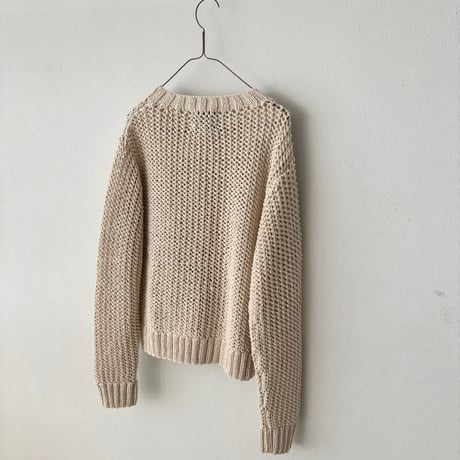 PARIS DE AOUNE   ネパール手編みKNIT クルーネックカーディガン