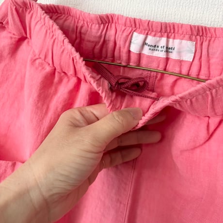 Hands of creation Linen 桐七炊き サイドポケット 8分丈パンツ