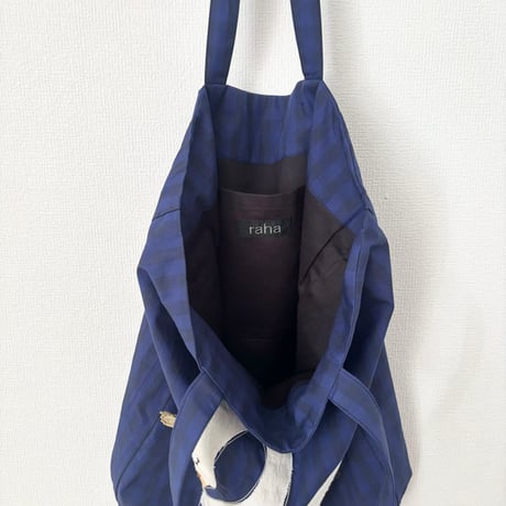 raha edodaki gingham check swan bag