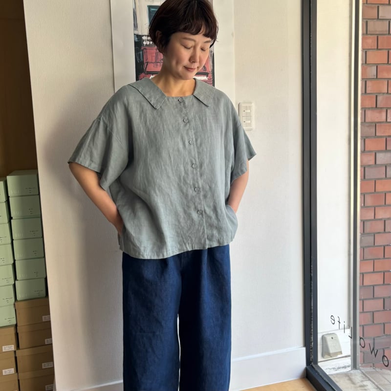 FOG LINEN WORK itonowa Life別注 フラットセーラーカラーブラウス FOG LINEN WORK itonowa Life別注 フラットセーラーカラーブラウス