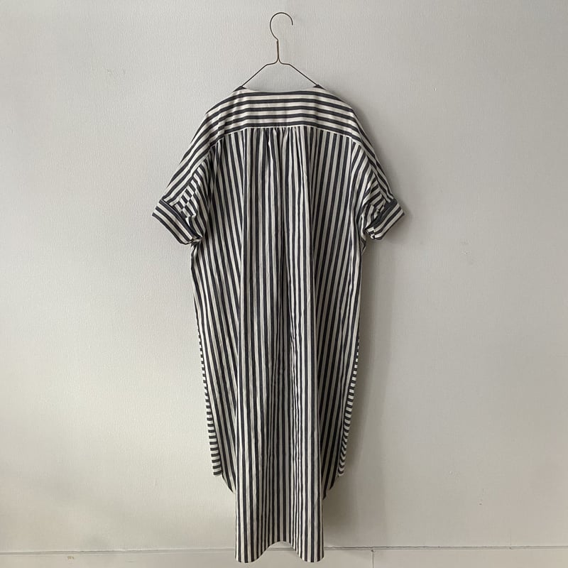 somewearclothing コットンリネンストライプ シャツワンピース somewearclothing コットンリネンストライプ シャツワンピース