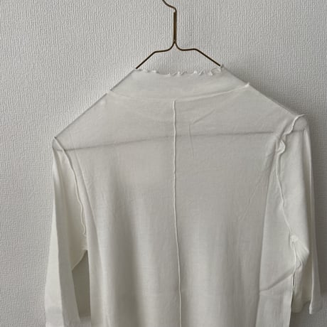 yuni 60/-強撚ストレッチフライス ハイネック 5分袖プルオーバー