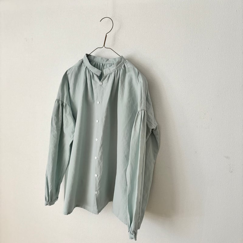 humoresque cotton linen gather blouse | itonowa