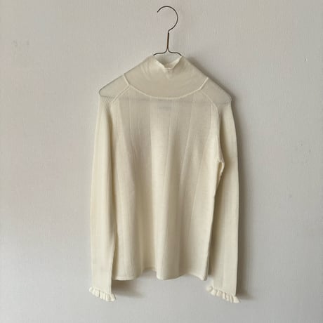 Hands of creation EXTRA FINE MERINO ランダムリブタートルプルオーバー