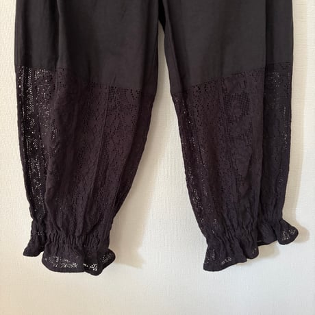 qiri   lasew gather pants・チャコール