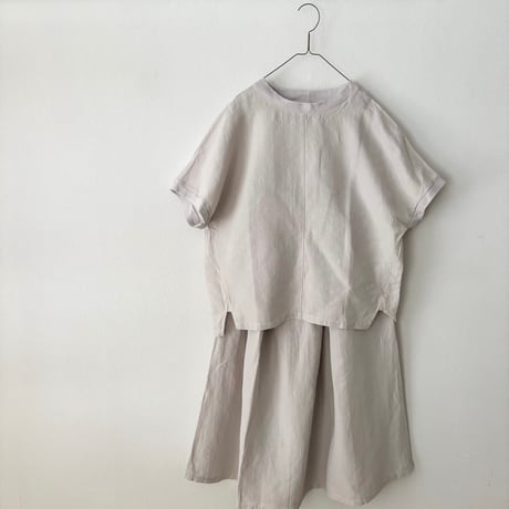 OUVERT 強撚コットン×リネン交織ビエラ マチポケットギャザースカート