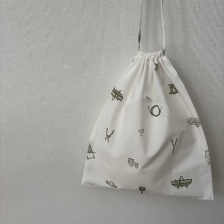 オールドマンズテーラー COTTON LINEN GREAT GREEN THUMB DRAWSTRING BAG