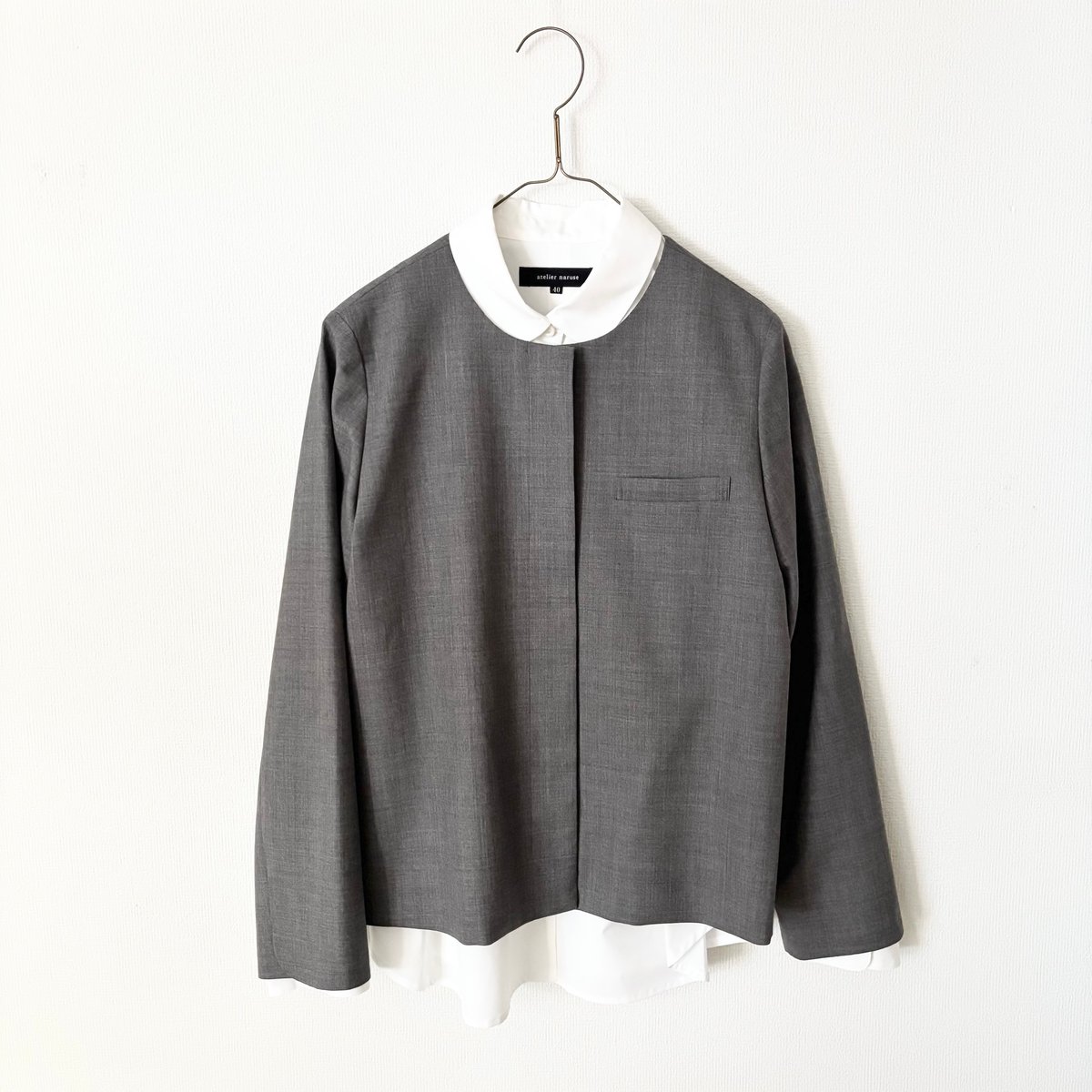 atelier naruse FORMAL ノーカラージャケット・グレイ | itonowa