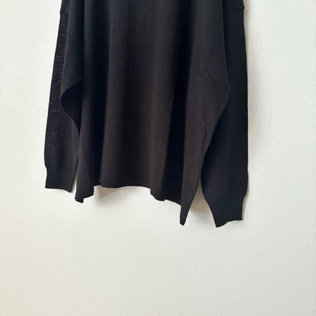 Hints On Moment Everything コットンリネンクルーネックプルオーバー   black
