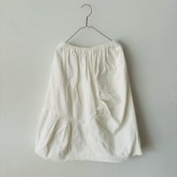 homspun  　コーデュロイ切替タックスカート・ホワイト 着丈68cm