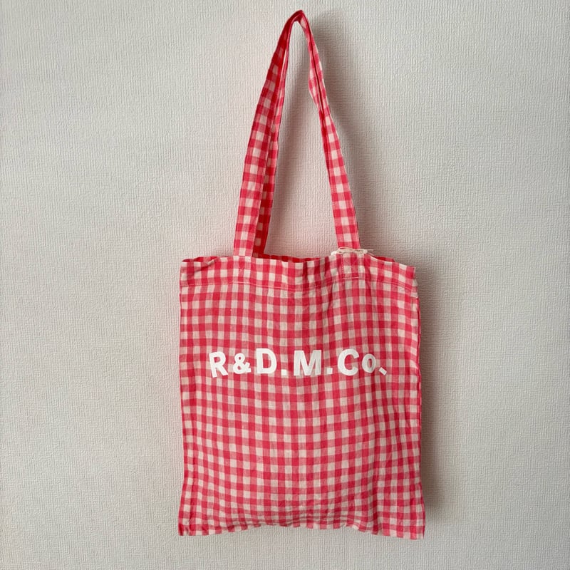 オールドマンズテーラー LINEN GINGHAM CHECKI TOTE BAG・Pink