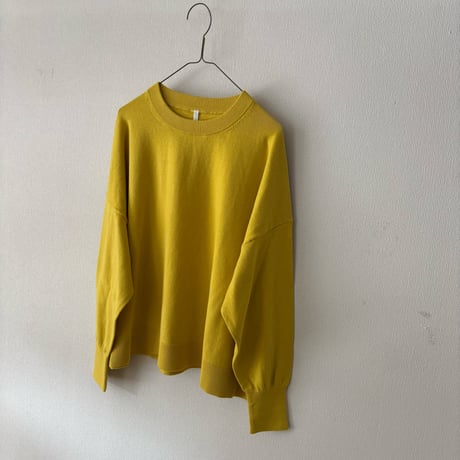 Hints On Moment Everything コットンカシミヤ クルーネックプルオーバー・イエロー