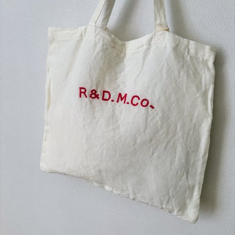 オールドマンズテーラー　R&D.M.Co- EMBROIDERY TOTE BAG ・White×Pink