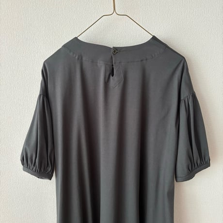 atelier naruse コットンカットソーコクーンワンピース  ダークグレイ