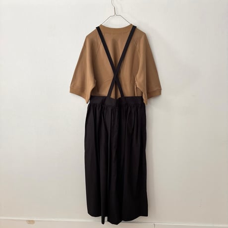 atelier naruse  コットンサスペンダースカート・ブラック