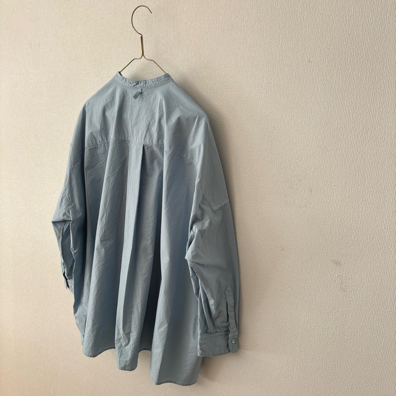 yuni ユニ　ギャザーブラウス　水色　ストライプ　ゆったり　身幅83 yuni ユニ ギャザーブラウス 水色 ストライプ ゆったり 身幅83