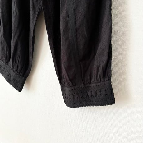 yuni Flower Jacquard×lace パンツ・クロ