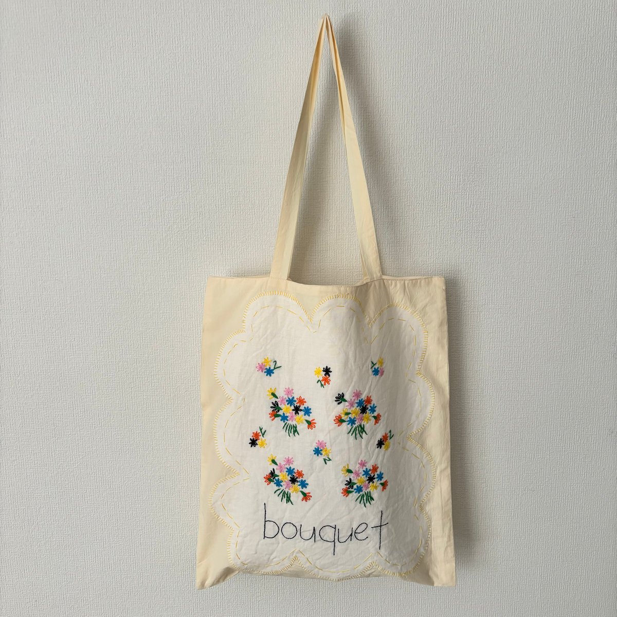 夏花壇②  アップリケトートバッグ アウトレット 価格ハンドメイド・手芸 - 夏花壇② アップリケ