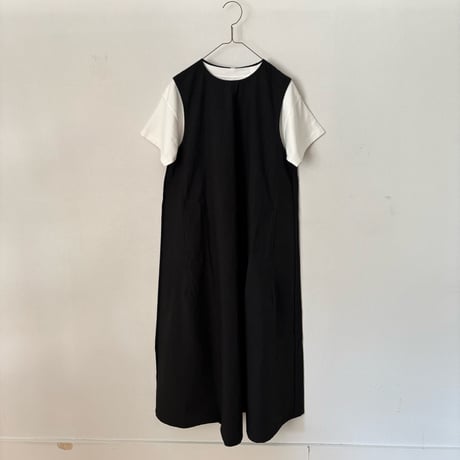OUVERT コットンリネンタイプライターファナージュ ノースリーブワンピース