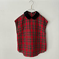 オールドマンズテーラー  ROUND COLLAR NO SLEEVE BLOUSE ・Royal Stewart