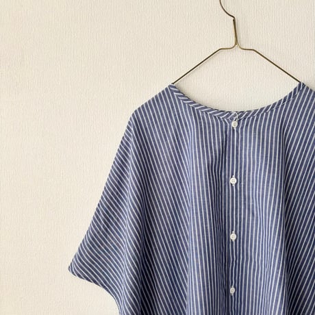 NATURAL LAUNDRY　綿麻ドビーストライプ 2wayシャツ