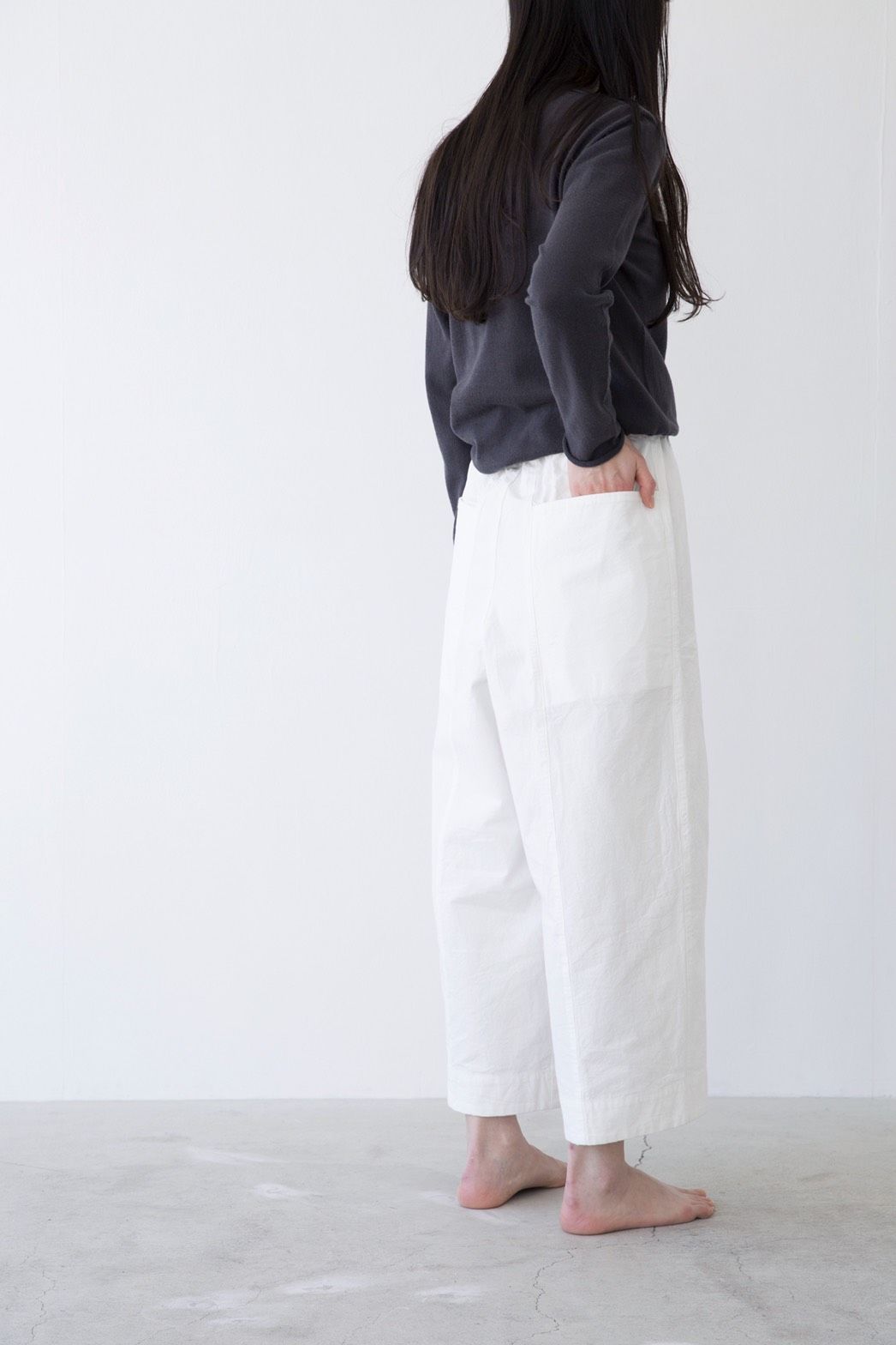mihoumezawa シルクリネン　ワイドパンツ miho umezawa COTTON LINEN CANVAS コクーンパンツ | iton