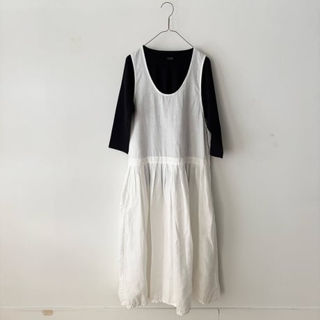 homspun  リネンバイオ　ノースリーブワンピース ・オフ白
