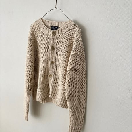 PARIS DE AOUNE   ネパール手編みKNIT クルーネックカーディガン