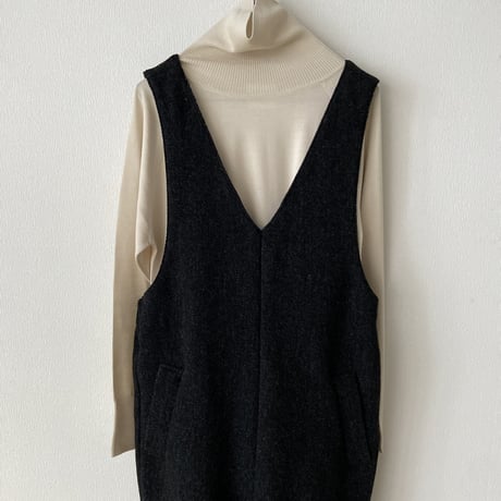 UNIVERSAL TISSU  オリジナルウールヘリンボン サロペット