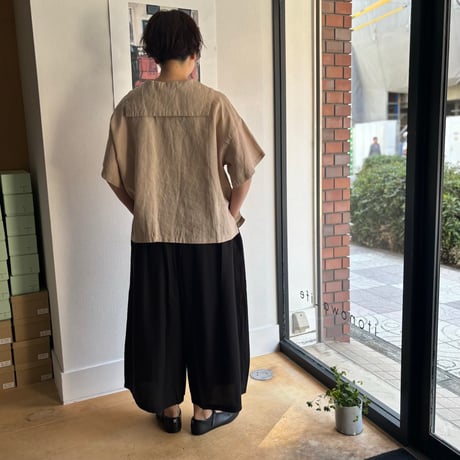 FOG LINEN WORK itonowa Life別注   フラットセーラーカラーブラウス・ベージュ